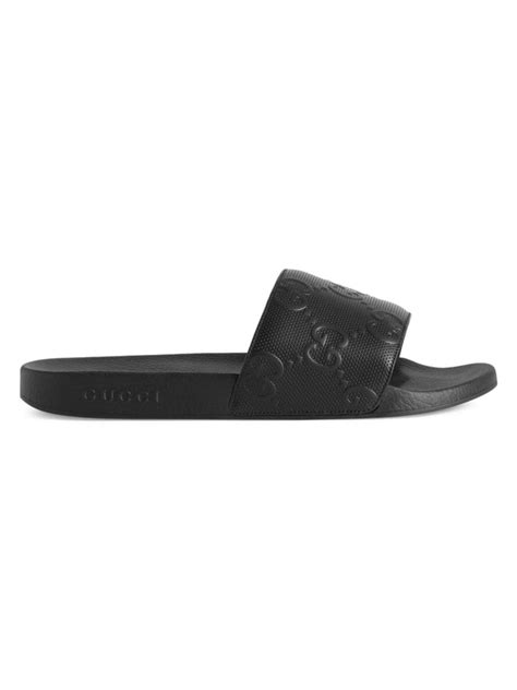 black gucci pursuit slides|saks fifth avenue Gucci slides.